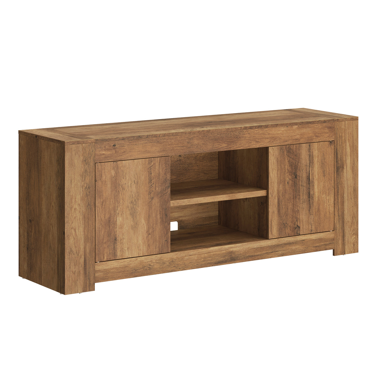 Farmhouse TV Stand for 65 Inch TV, Entertainment Center with Storage Cabinets, Media Console Table for Living Room, Honey Brown