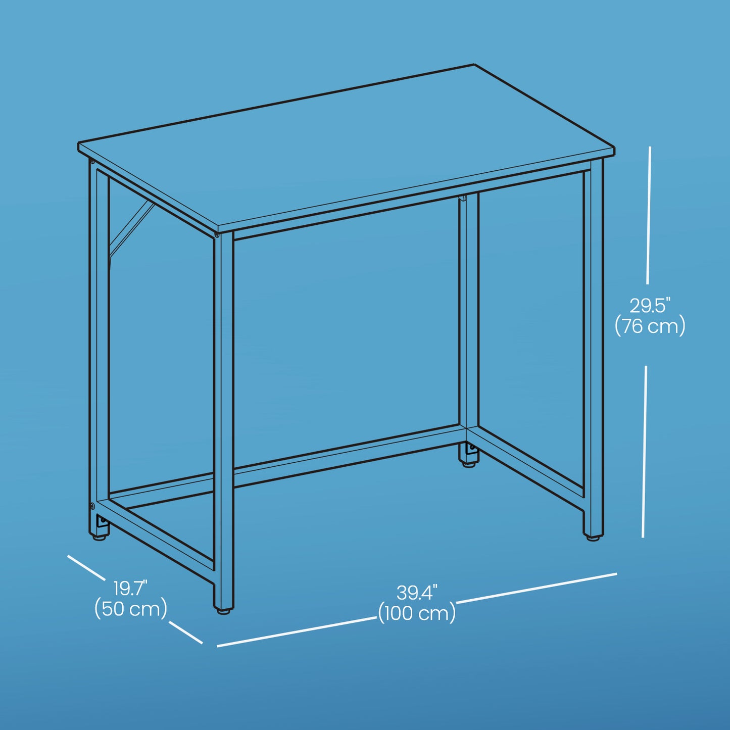 39.4" Computer Desk, Office Work Desk with Steel Frame, 110 lb Capacity, for Home Office & Study, Maple White and Cloud White