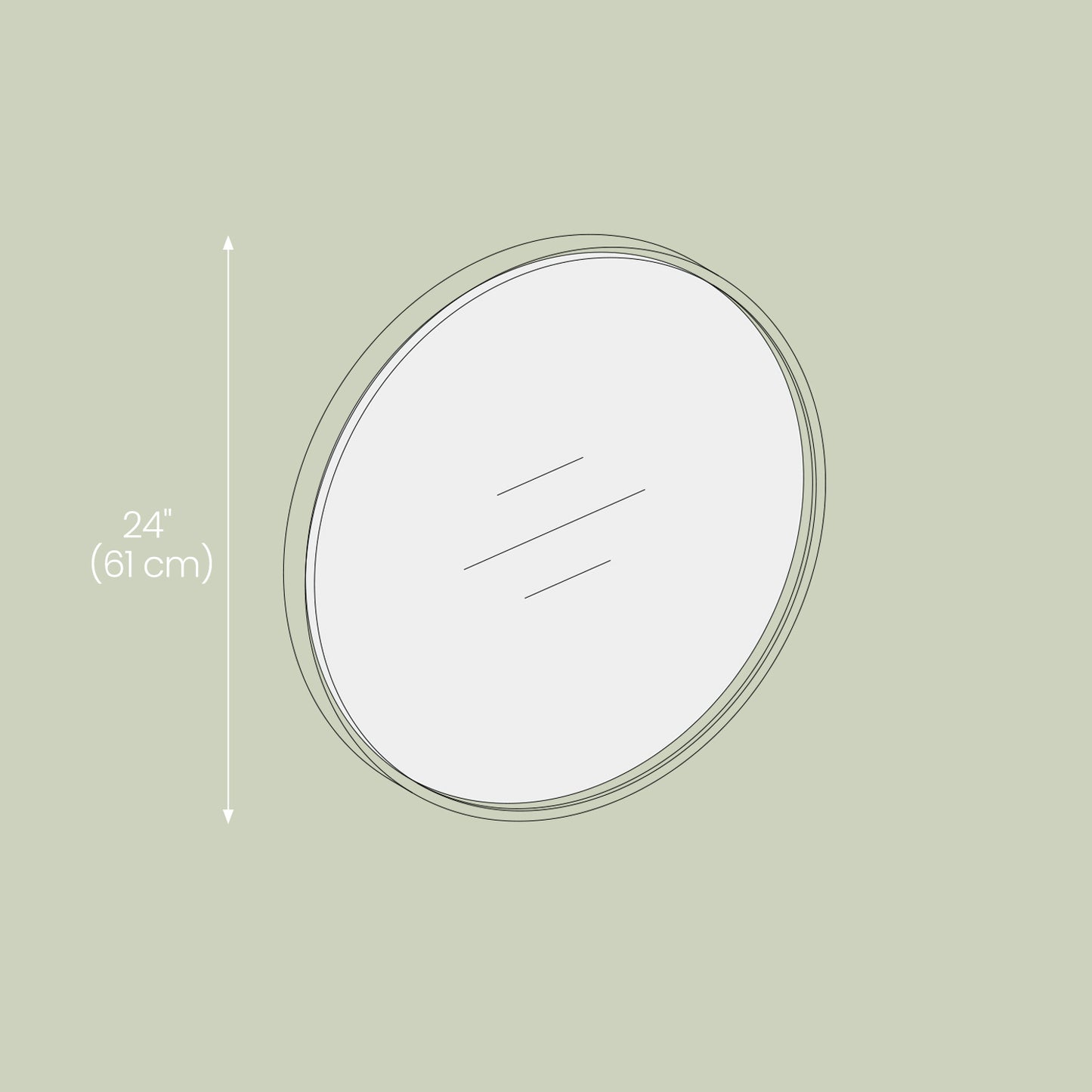 24" Round Bathroom Mirror, Black Circle Wall Mirror with Metal Frame, for Bathroom Over Sink, Bedroom, Living Room, Entryway, Ink Black