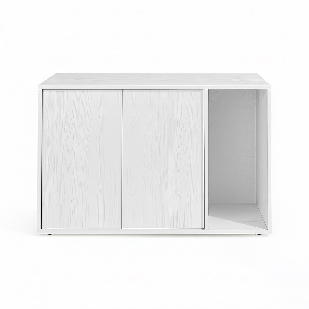 Cat House, Snapsemble Superfast Assembly, Cat Litter Box Enclosure for Large Cats, Push-to-Open Doors, Snow White