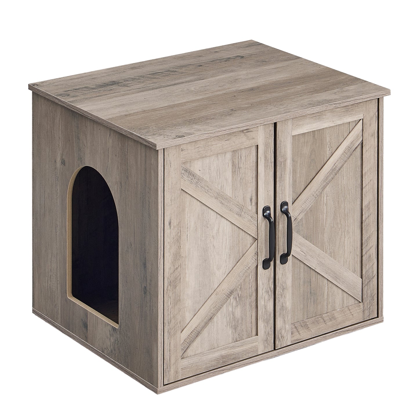 Pet House End Table, Litter Box Cabinet, Hidden Cat Litter Box, 23.6 x 19.7 x 19.7 Inches, Beige