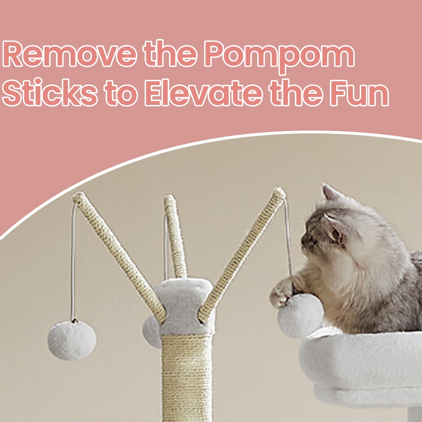 55.1" 2-in-1 Modern Cat Tree & Litter Box Enclosure, Multi-Level Cat Condo with Scratching Posts, Hidden Storage, Cloud White