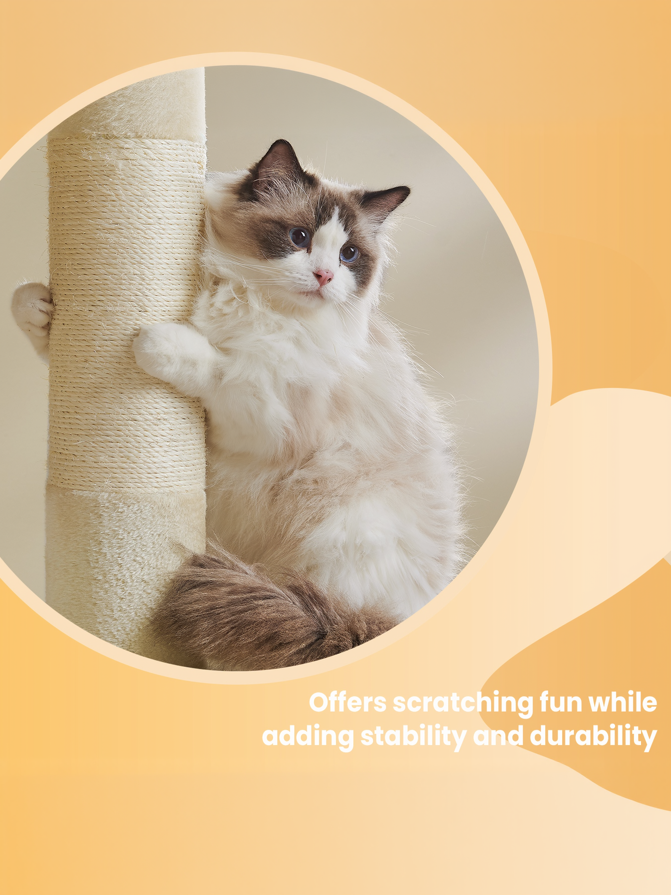 40.6-Inch Cat Tree Tower for Extra Large Cats up to 44 lb, Plush Condo with Large Perch & 3 Caves, Scratching Posts, Beige