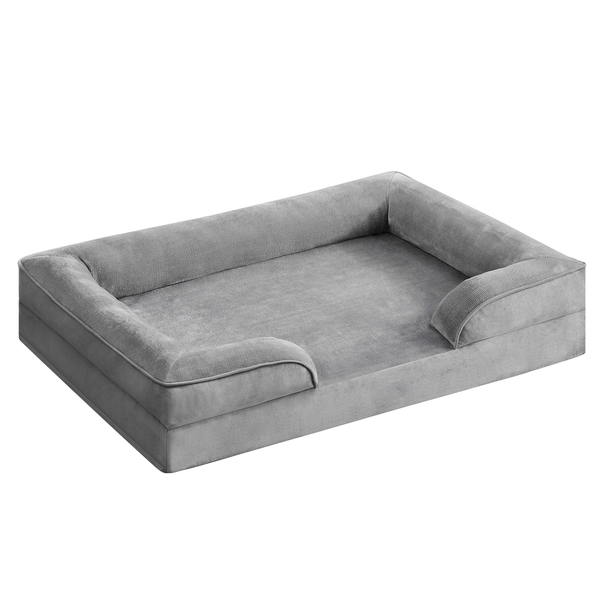 LEDREM Sofa Dog Bed with Egg Crate Foam, Waterproof Washable Cover, Non-Slip, 35 x 24.8 x 6.3 inches, Grey