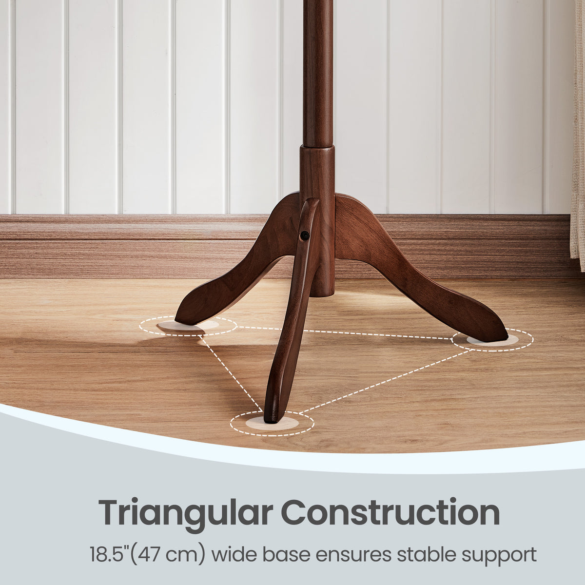 Solid Wood Tree-Shaped Coat Rack with 8 Hooks, 68.7 Inch Freestanding Stand with 3 Height Options, Caramel Brown