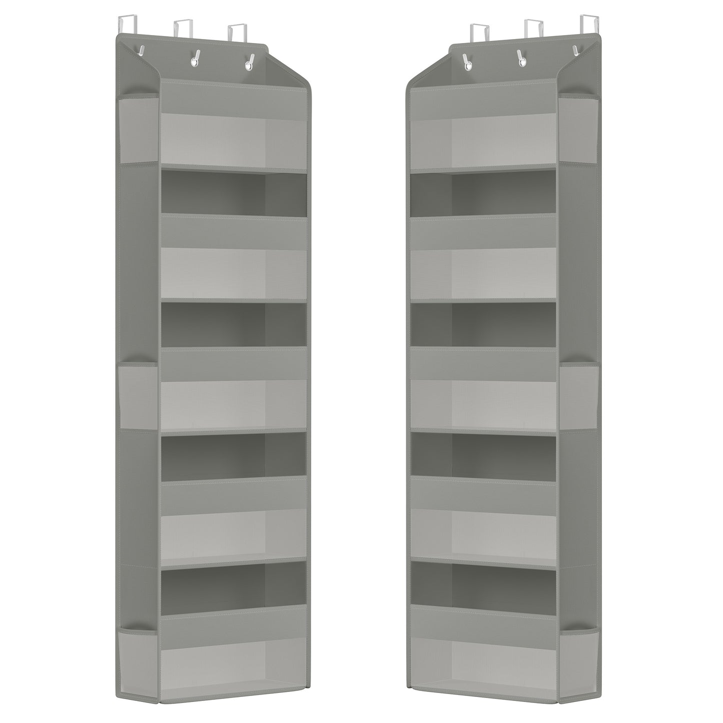 Over the Door Organizer, 5-Tier Hanging Closet Shelf with Clear Pockets, 55.1 x 15.7 x 5.9 Inches, Gray