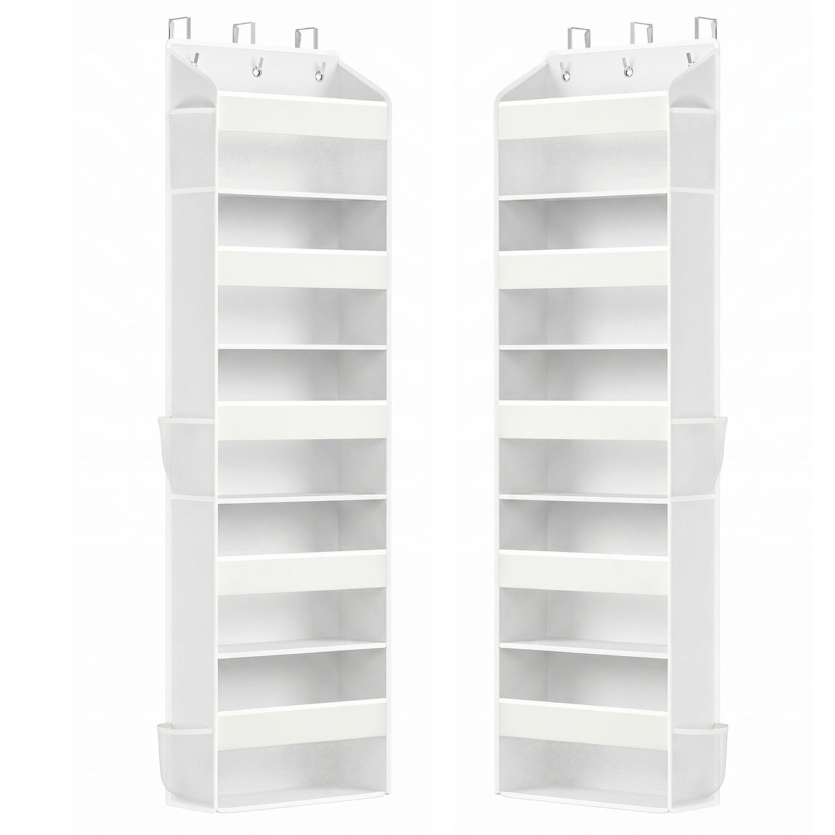LEDREM Over the Door Organizer, 5-Tier Hanging Closet Shelf with Clear Pockets, 55.1 x 15.7 x 5.9 Inches, White