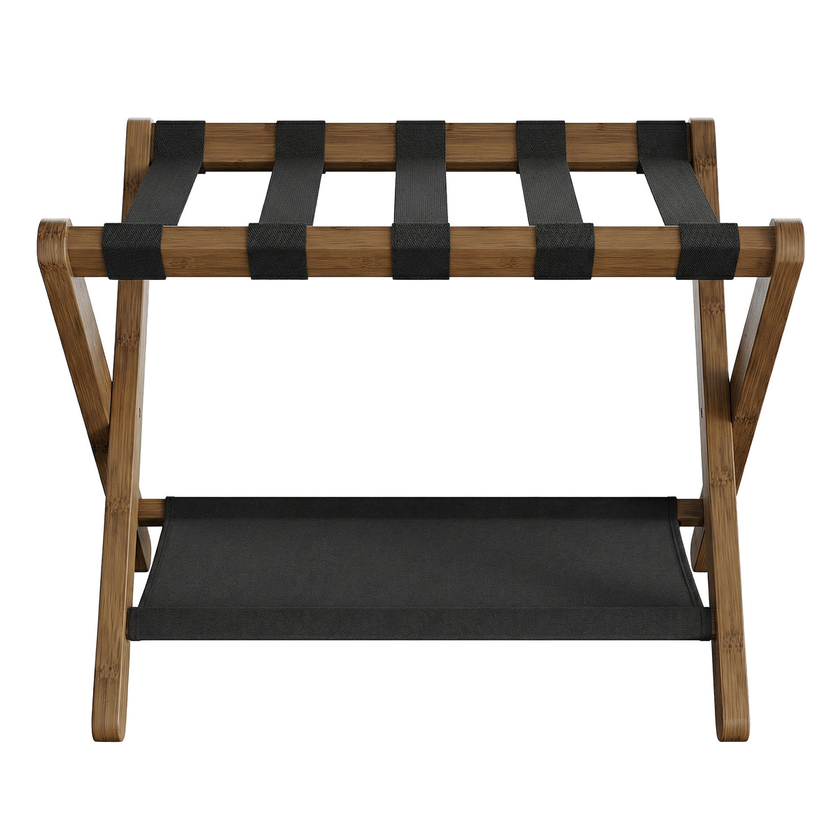LEDREM Bamboo Suitcase Stand, Folding Luggage Rack, Heavy-Duty, Holds up to 131 lb, Walnut