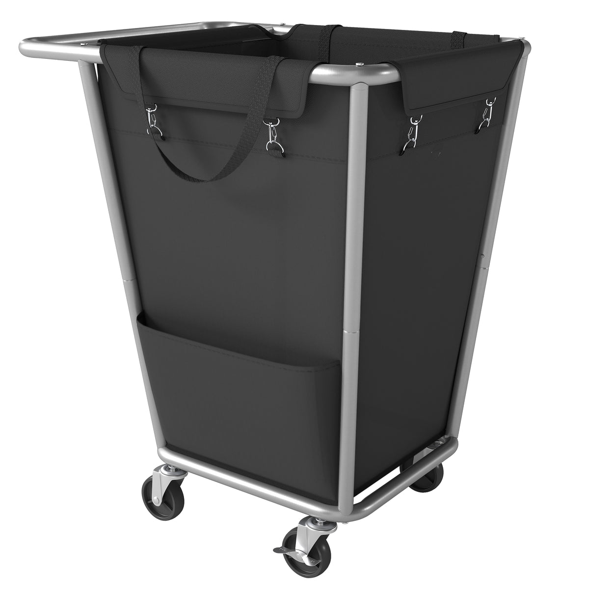 Rolling Laundry Basket with Wheels, 34.3 Gal Laundry Hamper with Removable Bag, Heavy-Duty Steel Frame, for Home, Ink Black