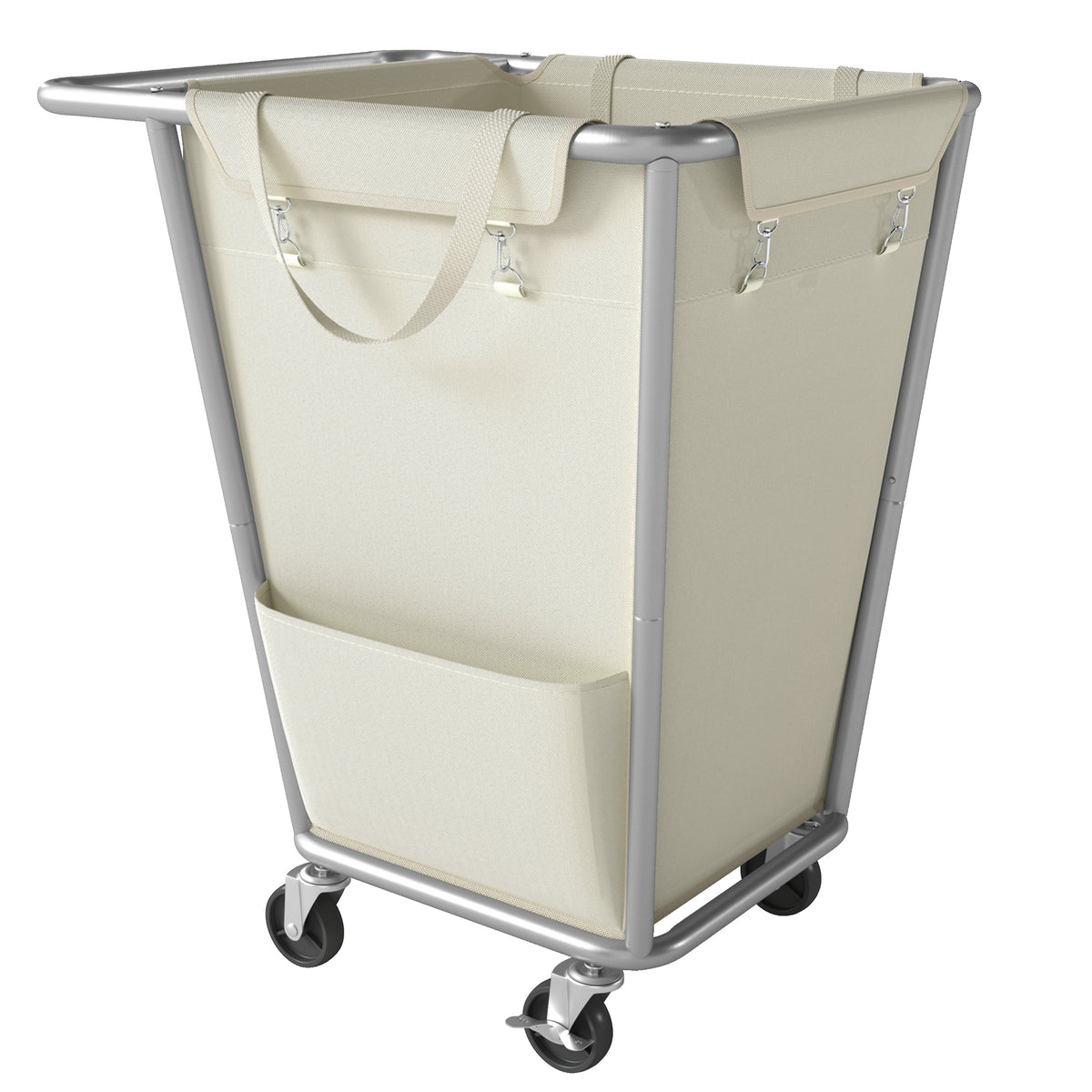 LEDREM 34.3 Gallons (130 L) Laundry Sorter & Hamper with Wheels, 22.4 x 16.1 x 31.9 Inches, White and Grey