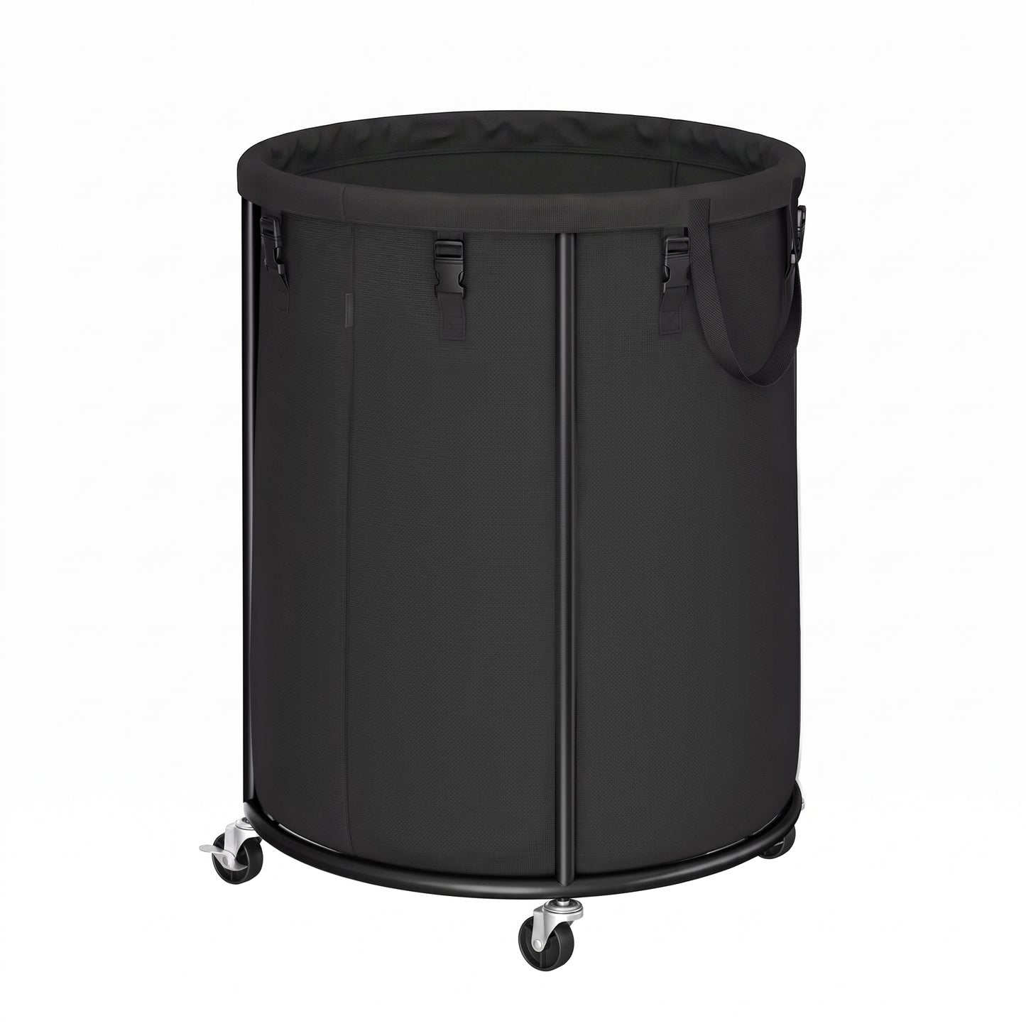 Large Clothes Hamper, Rolling Laundry Cart with Wheels, 45 Gal., 21.7 x 21.7 x 29.9 inches, Black