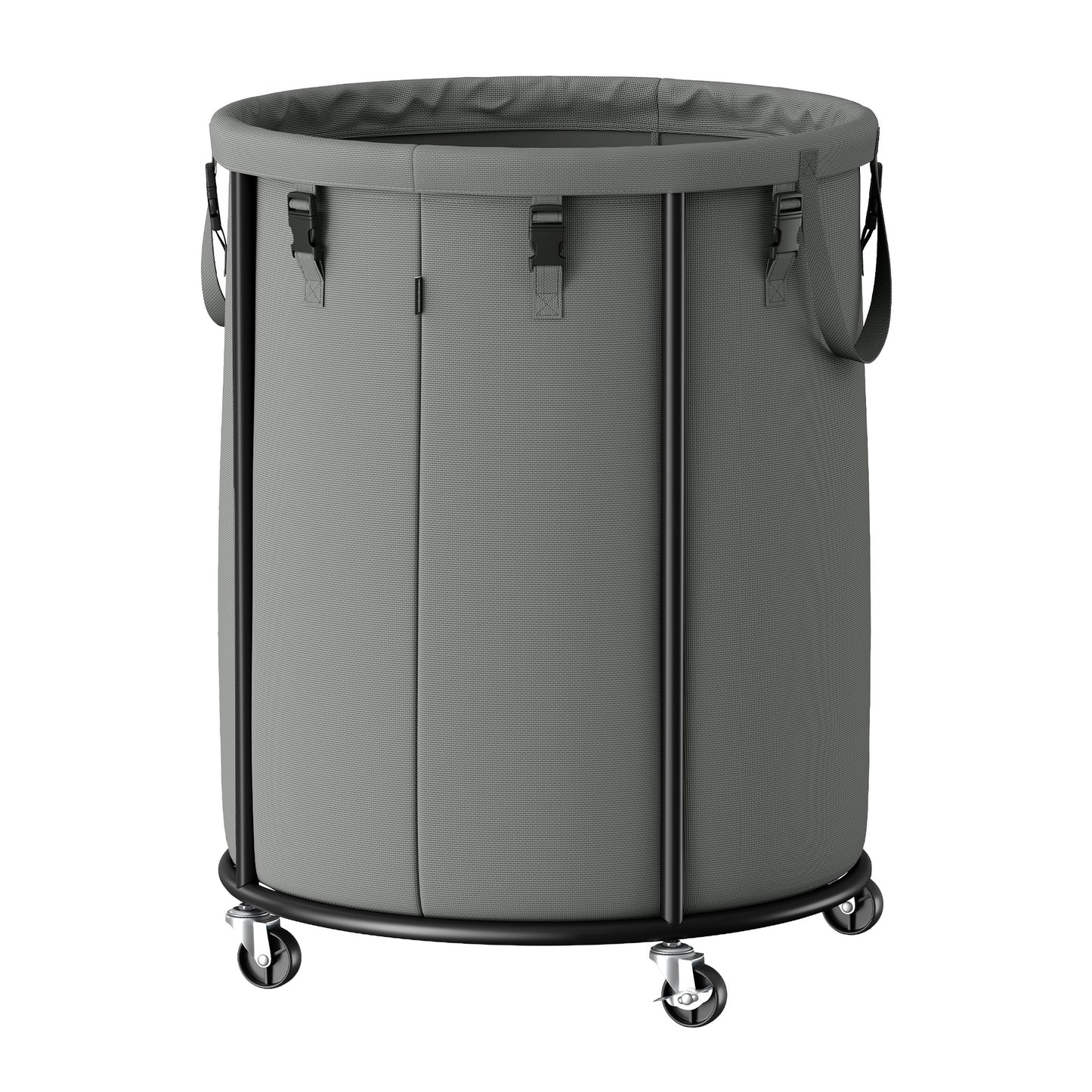 Large Clothes Hamper, Rolling Laundry Cart with Wheels, 45 Gal., 21.7 x 21.7 x 29.9 inches, Grey