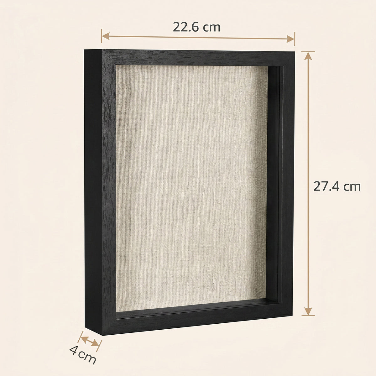 LEDREM Shadow Box Frame 1.6-Inch Deep Display Case with Glass Front 8 x 10 Inches Ash Black