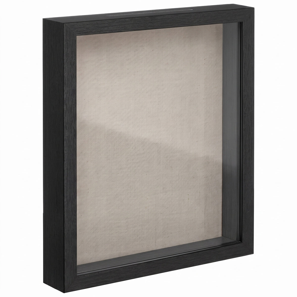 LEDREM Shadow Box Frame 2.2-Inch Deep Display Case with Top Slot and Glass Front 11.9 x 14.9 Inches Black and White