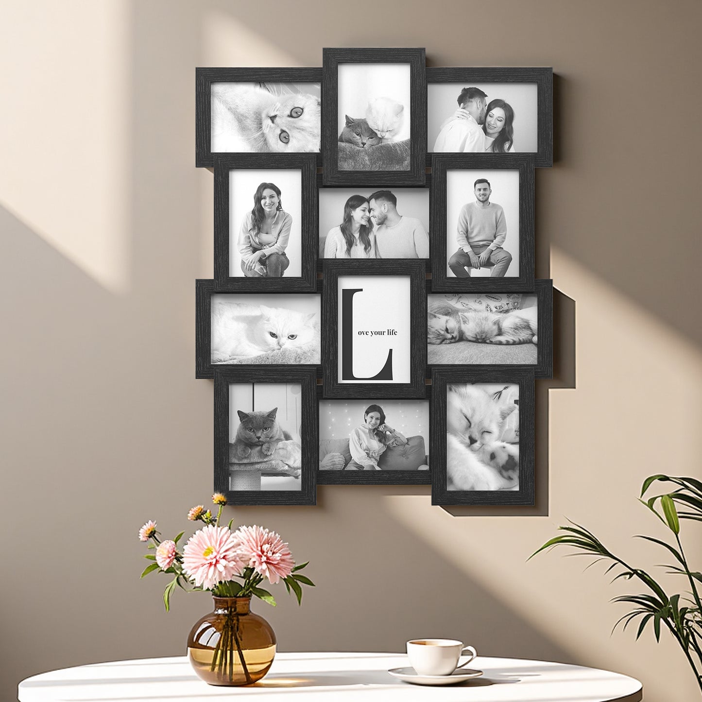 12-Piece Collage Picture Frame Set for Wall, 4x6 Photo Display with Hanging Kit, Easy-Assembly Gallery Wall Decor, Black