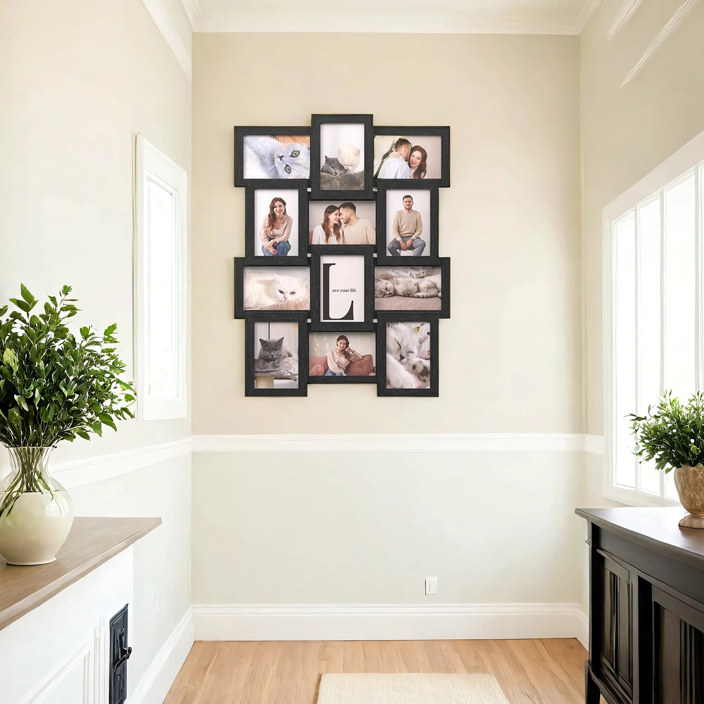 12-Piece Collage Picture Frame Set for Wall, 4x6 Photo Display with Hanging Kit, Easy-Assembly Gallery Wall Decor, Black