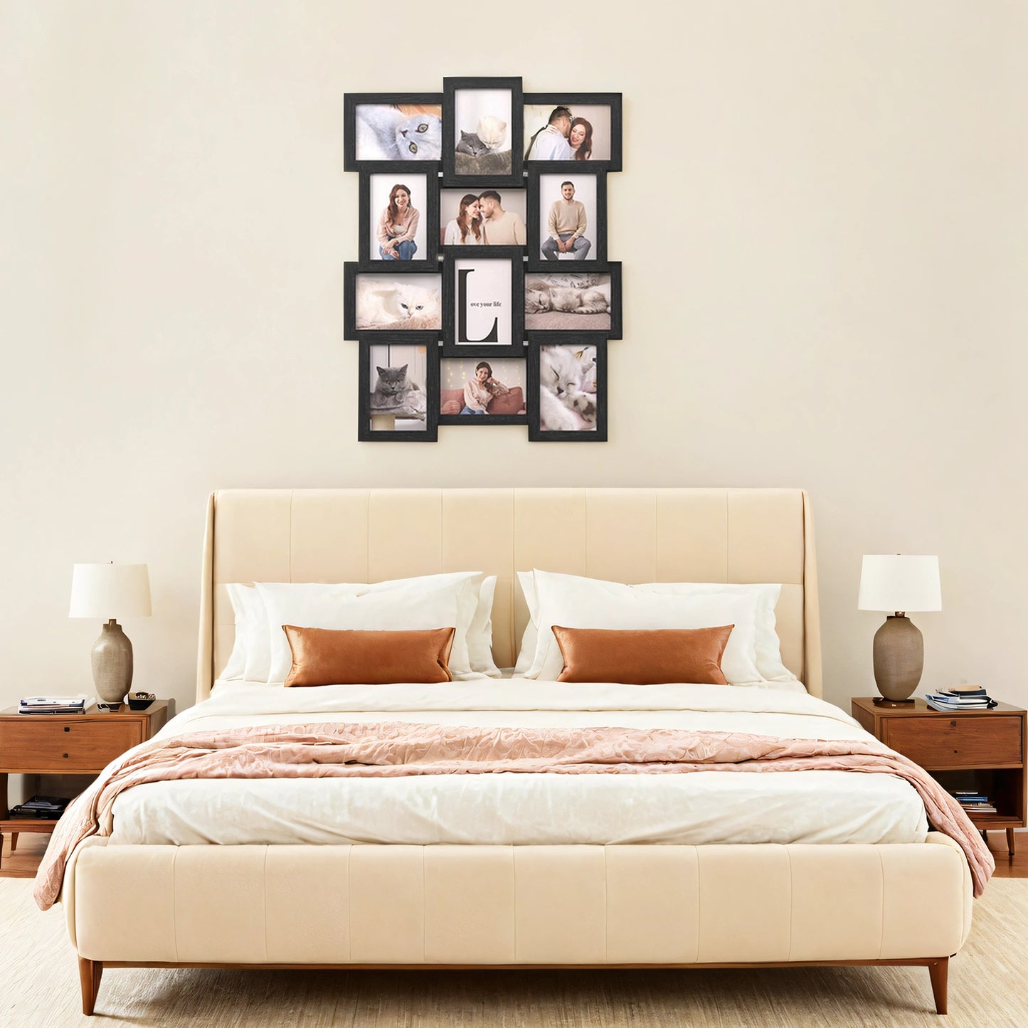 12-Piece Collage Picture Frame Set for Wall, 4x6 Photo Display with Hanging Kit, Easy-Assembly Gallery Wall Decor, Black