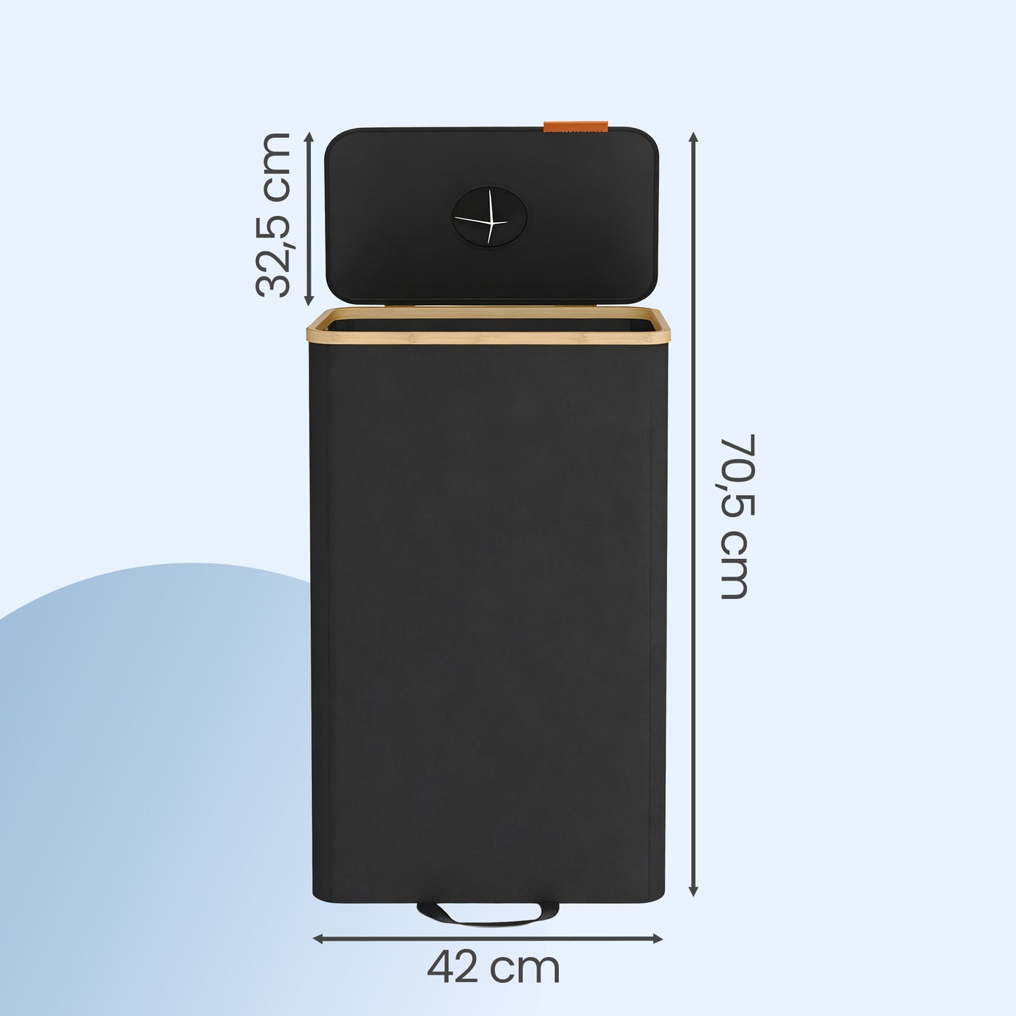 26.4 Gallon Recycling Bin for Kitchen, Bottle Recycling Container with Inner Bag and Collection Hole, Ink Black and Natural Beige