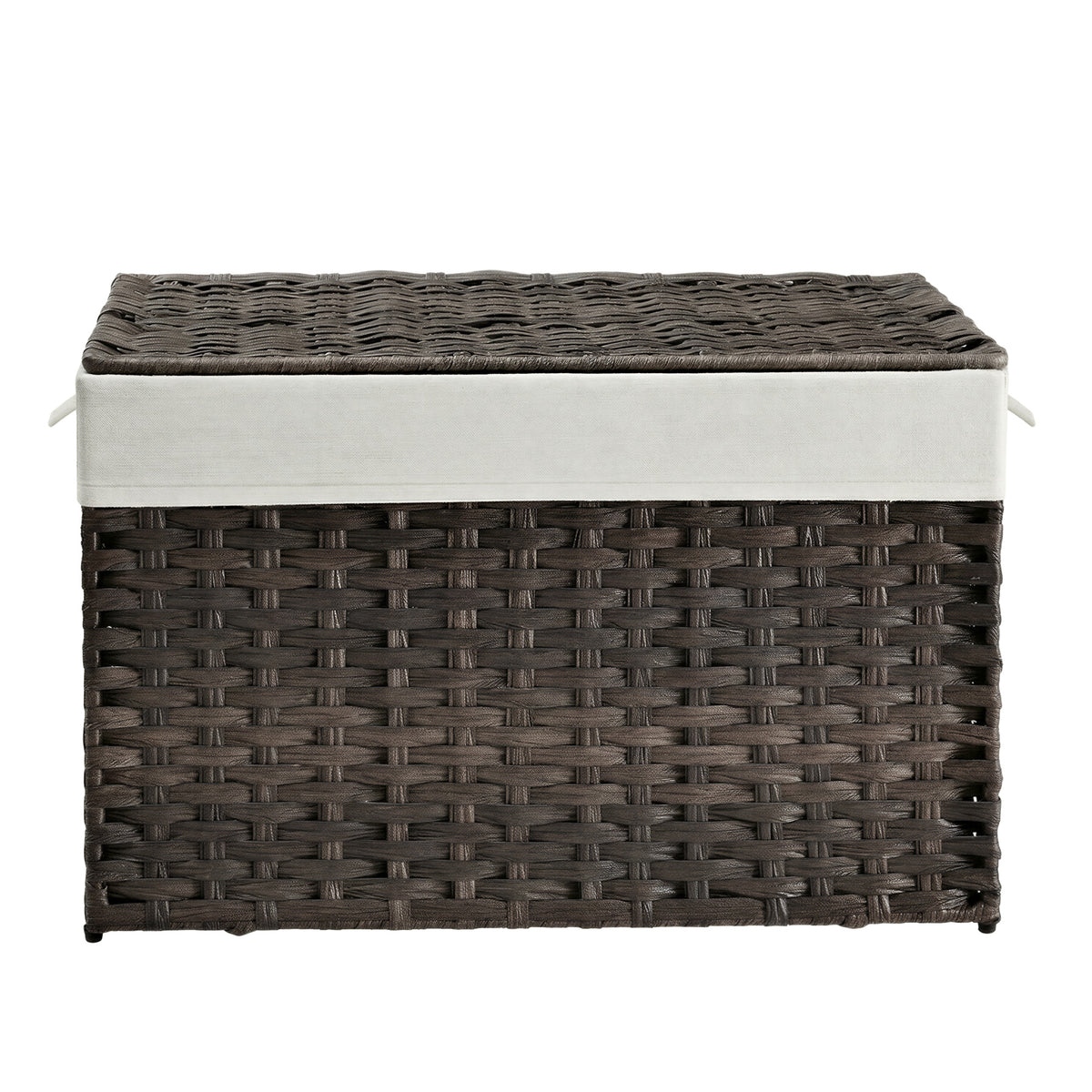 LEDREM 27.7 Gallon (105L) Storage Basket with Lid, Storage Bin, Foldable, Removable Liner, Metal Frame, for Bedroom, Laundry Room, Burgundy and White