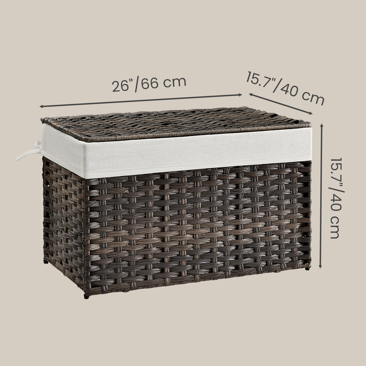 LEDREM 27.7 Gallon (105L) Storage Basket with Lid, Storage Bin, Foldable, Removable Liner, Metal Frame, for Bedroom, Laundry Room, Burgundy and White