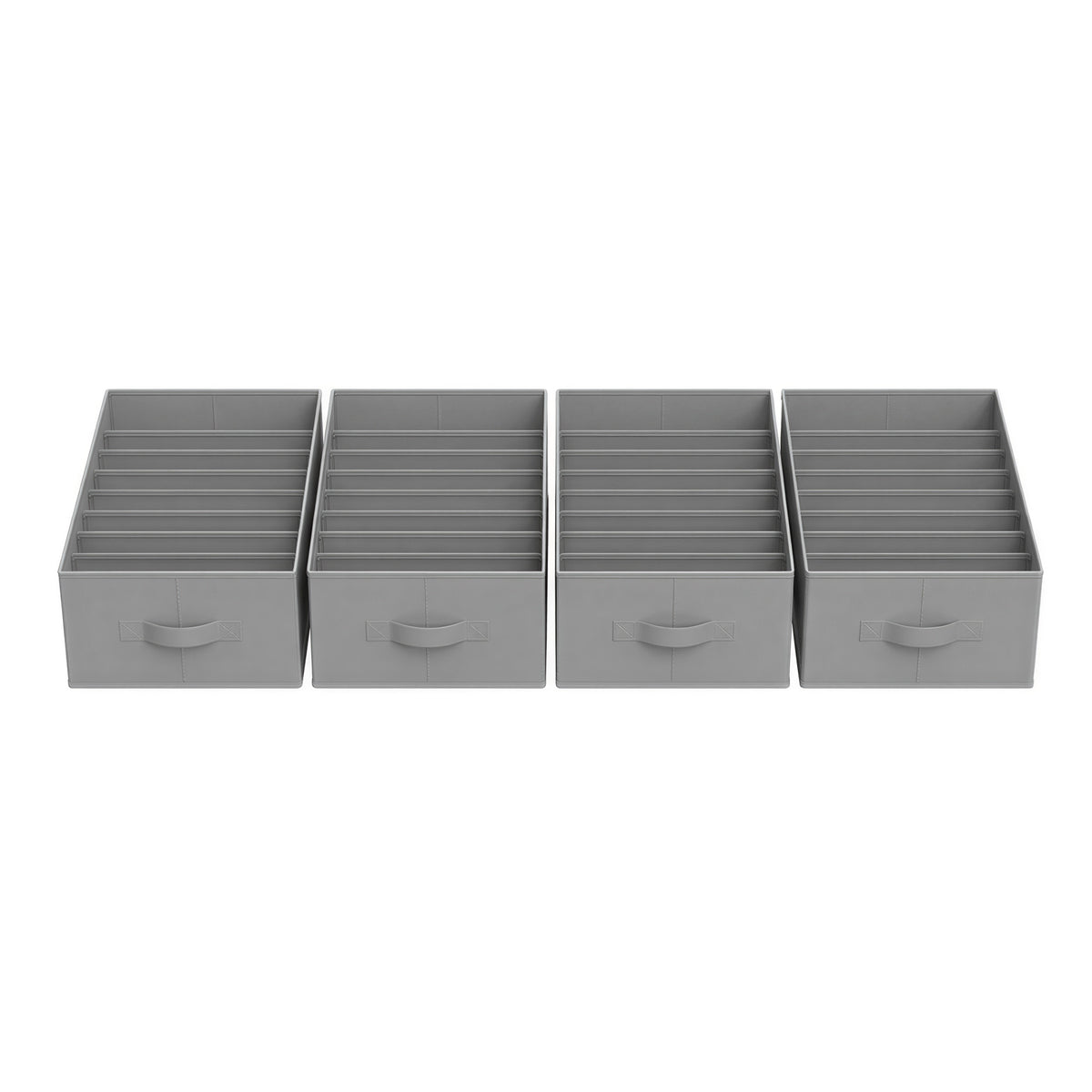 LEDREM Set of 4 Wardrobe Clothes Organizers, 7-Compartment Foldable Drawer Organizers, Gray