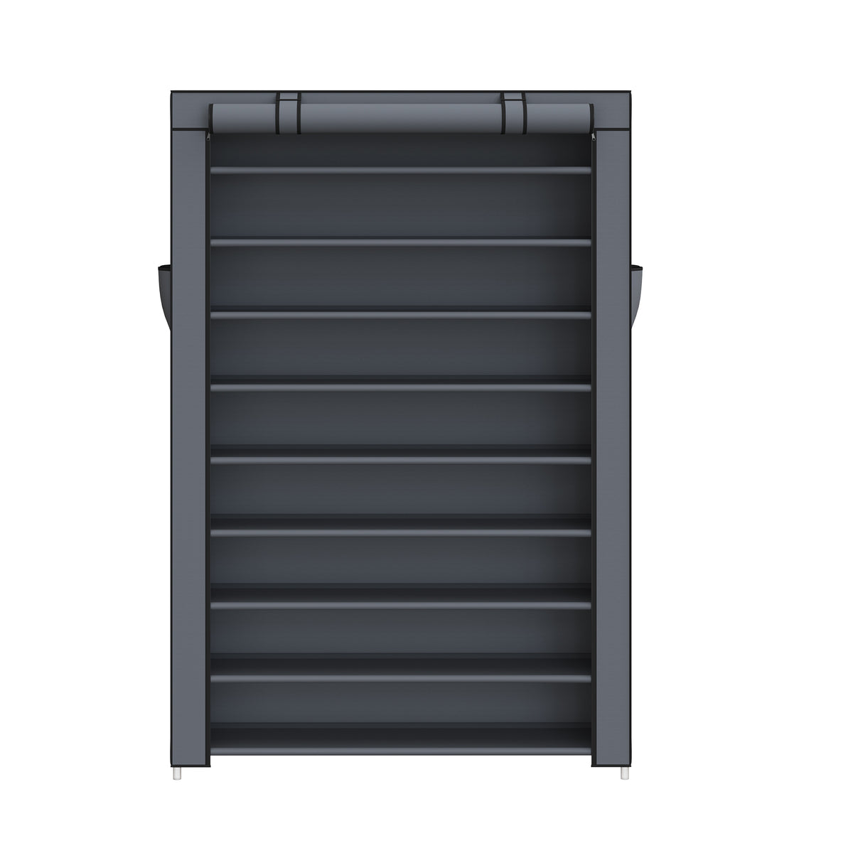 LEDREM 10-Layer Shoe Storage Cabinet, Dustproof Shoe Rack, Holds 40-50 Pairs, for Hallway, Living Room, Grey