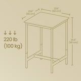 LEDREM Compact Bar Table - 36.2" Height, 220lb Capacity, Space-Saving Design, Easy Assembly, 23.6x23.6 Inches, Oak Beige and White