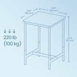LEDREM Compact Bar Table - 36.2" Height, 220lb Capacity, Space-Saving Design, Easy Assembly, 23.6x23.6 Inches, Vintage White and Black