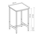 LEDREM Compact Bar Table - 35.4" Height, 220lb Capacity, Space-Saving Design, Easy Assembly, 23.6x23.6 Inches, Rustic Brown and Black