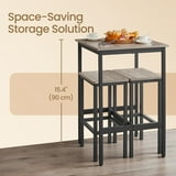 LEDREM Compact Bar Table - 36.2" Height, 220lb Capacity, Space-Saving Design, Easy Assembly, 23.6x23.6 Inches, Greige and Black