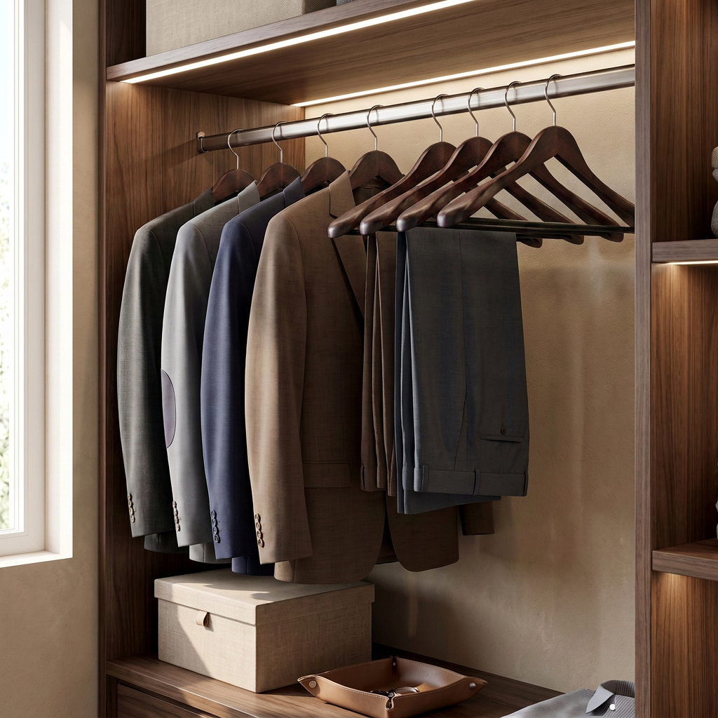 Set of 10 Extra Wide Wooden Suit Hangers, Contoured Shoulder Support, Swivel Hooks & Non-Slip Bars, Mahogany